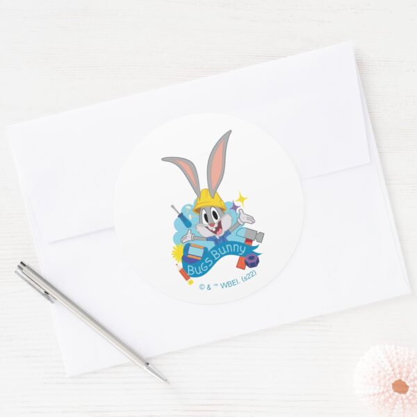 BUGS_BUNNY_BUILDERS™__BUGS_BUNNY™_Character_Art_Classic_Round_Sticker_3 BUGS BUNNY BUILDERS™ BUGS BUNNY™ Character Art Classic Round Sticker