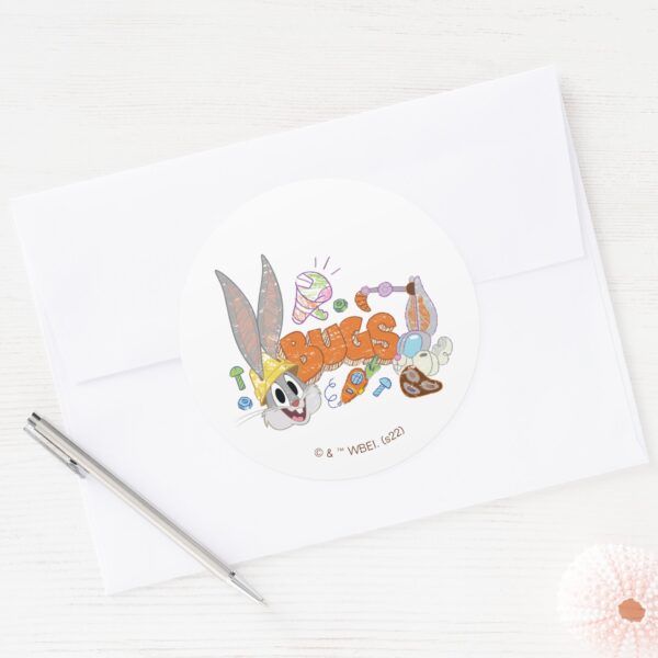 BUGS_BUNNY_BUILDERS™__BUGS_BUNNY™_Sketch_Art_Classic_Round_Sticker_3 BUGS BUNNY BUILDERS™ BUGS BUNNY™ Sketch Art Classic Round Sticker