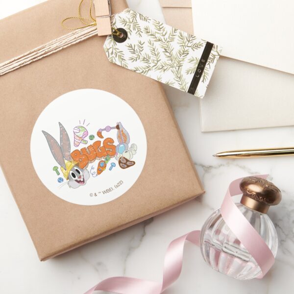BUGS_BUNNY_BUILDERS™__BUGS_BUNNY™_Sketch_Art_Classic_Round_Sticker_5 BUGS BUNNY BUILDERS™ BUGS BUNNY™ Sketch Art Classic Round Sticker