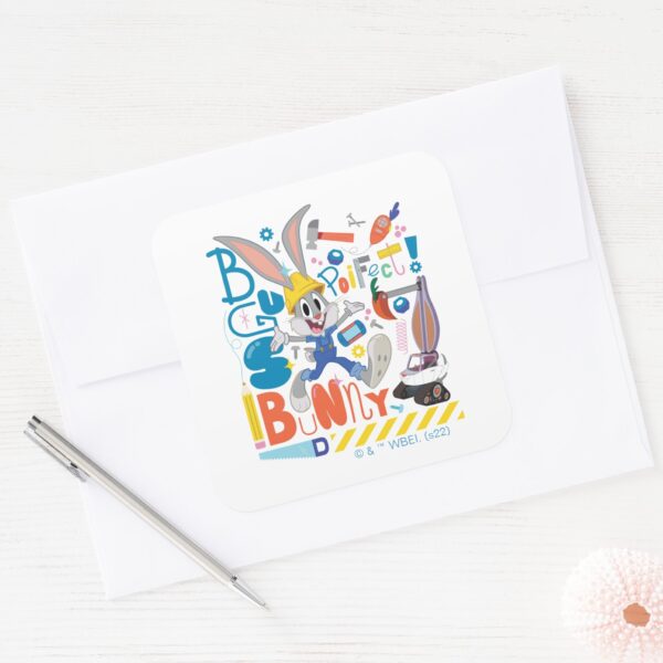 BUGS_BUNNY_BUILDERS™__BUGS_BUNNY™_Work_Tools_Square_Sticker_3 BUGS BUNNY BUILDERS™ BUGS BUNNY™ Work Tools Square Sticker