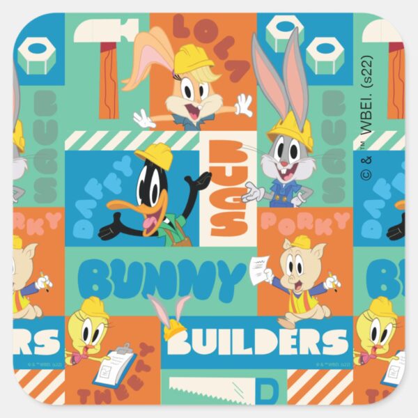 BUGS_BUNNY_BUILDERS™__Character_Grid_Pattern_Square_Sticker_1 BUGS BUNNY BUILDERS™ Character Grid Pattern Square Sticker