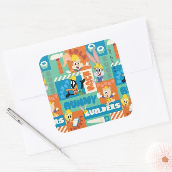 BUGS_BUNNY_BUILDERS™__Character_Grid_Pattern_Square_Sticker_3 BUGS BUNNY BUILDERS™ Character Grid Pattern Square Sticker