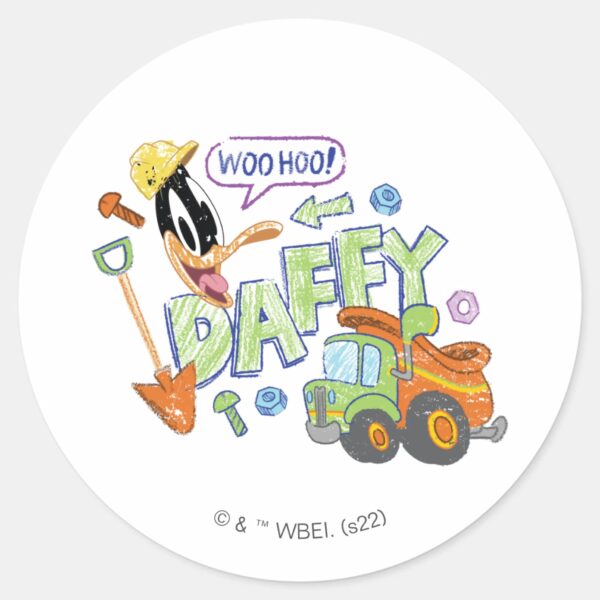 BUGS_BUNNY_BUILDERS™__DAFFY_DUCK™_Sketch_Art_Classic_Round_Sticker_1 BUGS BUNNY BUILDERS™ DAFFY DUCK™ Sketch Art Classic Round Sticker