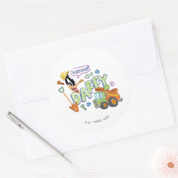 BUGS_BUNNY_BUILDERS™__DAFFY_DUCK™_Sketch_Art_Classic_Round_Sticker_3 BUGS BUNNY BUILDERS™ DAFFY DUCK™ Sketch Art Classic Round Sticker