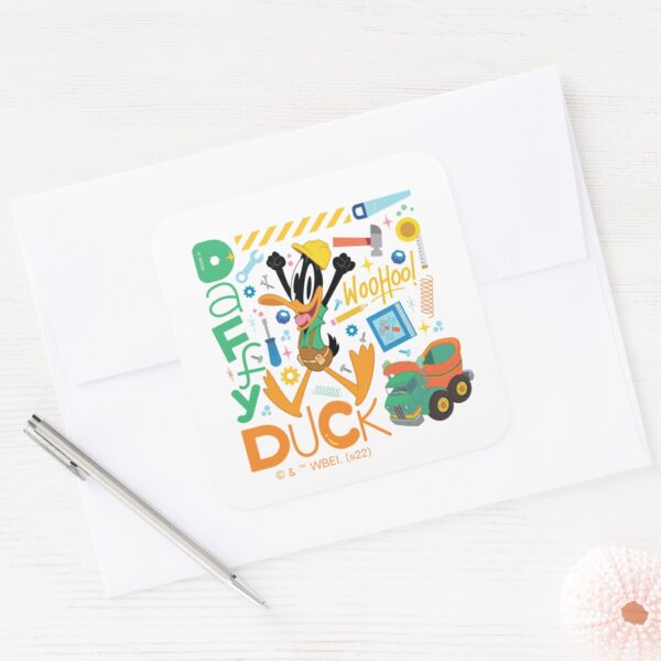 BUGS_BUNNY_BUILDERS™__DAFFY_DUCK™_Work_Tools_Square_Sticker_3 BUGS BUNNY BUILDERS™ DAFFY DUCK™ Work Tools Square Sticker