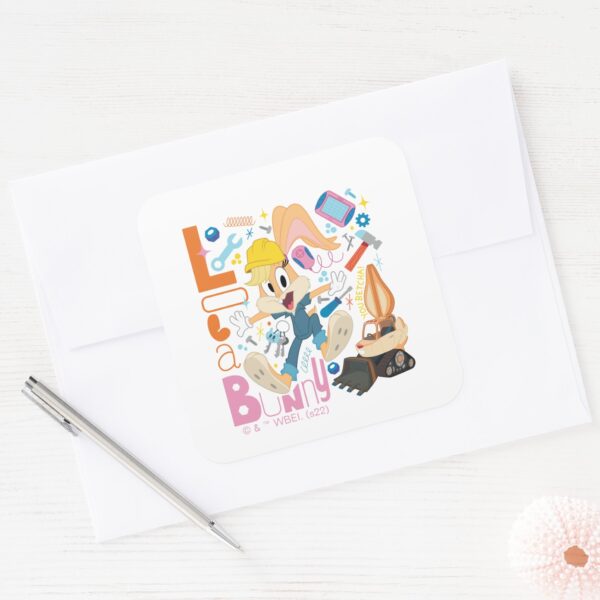 BUGS_BUNNY_BUILDERS™__Lola_Bunny_Work_Tools_Square_Sticker_3 BUGS BUNNY BUILDERS™ Lola Bunny Work Tools Square Sticker