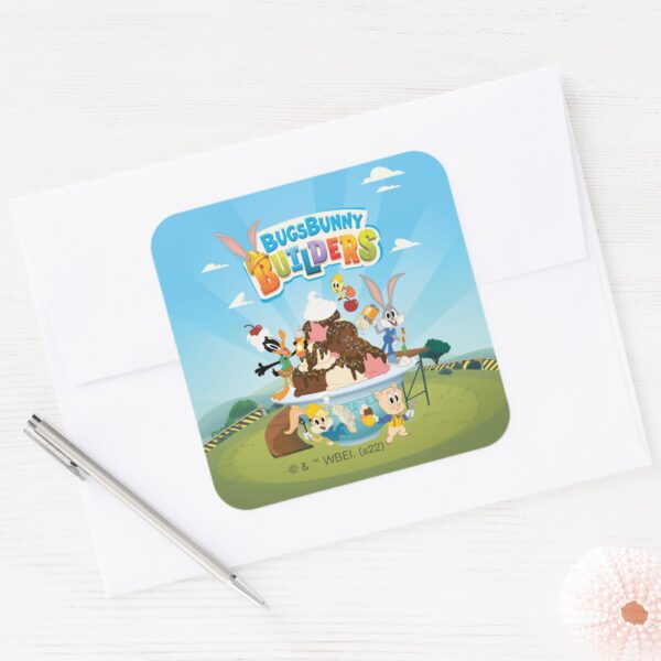 BUGS_BUNNY_BUILDERS™__Looney_Builders_Ice_Cream_Square_Sticker_3 BUGS BUNNY BUILDERS™ Looney Builders Ice Cream Square Sticker