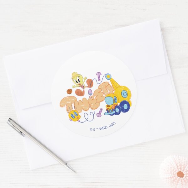 BUGS_BUNNY_BUILDERS™__TWEETY™_Sketch_Art_Classic_Round_Sticker_3 BUGS BUNNY BUILDERS™ TWEETY™ Sketch Art Classic Round Sticker