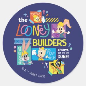 BUGS_BUNNY_BUILDERS™__The_Looney_Builders_Collage_Classic_Round_Sticker_1 BUGS BUNNY BUILDERS™ The Looney Builders Collage Classic Round Sticker