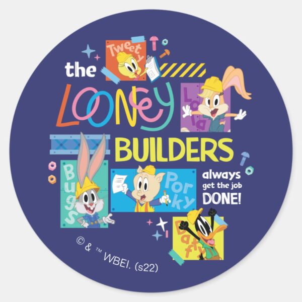 BUGS_BUNNY_BUILDERS™__The_Looney_Builders_Collage_Classic_Round_Sticker_1 BUGS BUNNY BUILDERS™ The Looney Builders Collage Classic Round Sticker