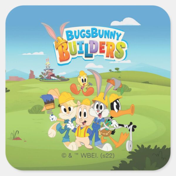 BUGS_BUNNY_BUILDERS™__The_Looney_Builders_Group_Square_Sticker_1 BUGS BUNNY BUILDERS™ The Looney Builders Group Square Sticker