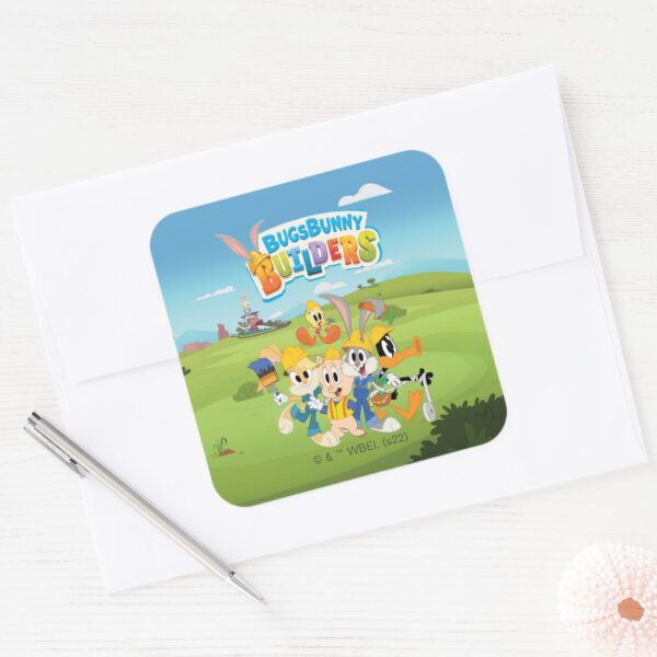 BUGS_BUNNY_BUILDERS™__The_Looney_Builders_Group_Square_Sticker_3 BUGS BUNNY BUILDERS™ The Looney Builders Group Square Sticker