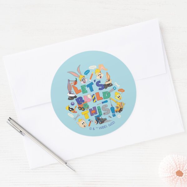 BUGS_BUNNY_BUILDERS™___Let's_Build_This__Collage_Classic_Round_Sticker_3 BUGS BUNNY BUILDERS™ Lets Build This Collage Classic Round Sticker