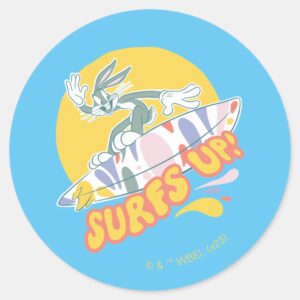 BUGS BUNNY™ Surfs Up Classic Round Sticker