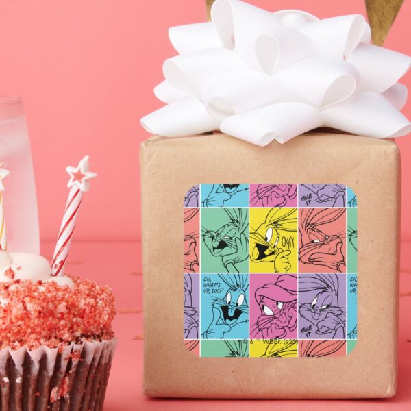 BUGS_BUNNY™_Color_Block_Expressions_Square_Sticker_6 BUGS BUNNY™ Color Block Expressions Square Sticker