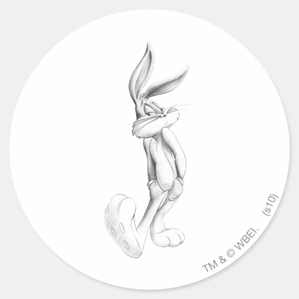 BUGS_BUNNY™_Drawing_Classic_Round_Sticker_1 BUGS BUNNY™ Drawing Classic Round Sticker