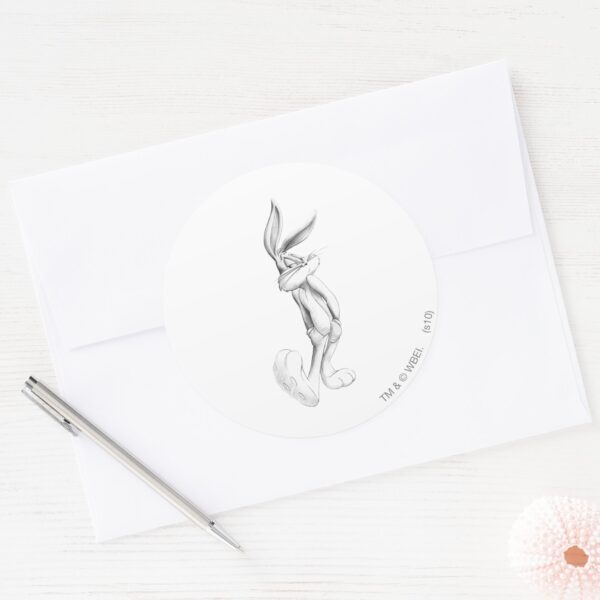 BUGS_BUNNY™_Drawing_Classic_Round_Sticker_3 BUGS BUNNY™ Drawing Classic Round Sticker