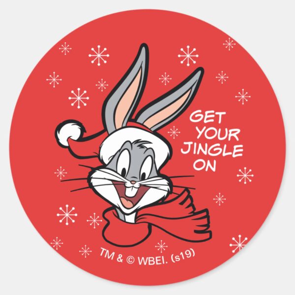 BUGS_BUNNY™_Holiday_Cheer_Classic_Round_Sticker_1 BUGS BUNNY™ Holiday Cheer Classic Round Sticker