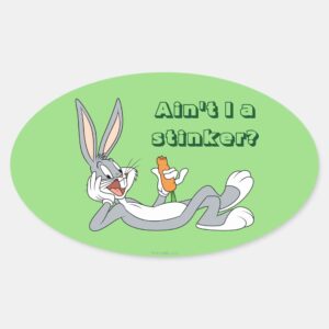 BUGS_BUNNY™_Lying_Down_Eating_Carrot_Oval_Sticker_1 BUGS BUNNY™ Lying Down Eating Carrot Oval Sticker