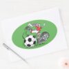 BUGS BUNNY™ Playing Soccer Oval Sticker