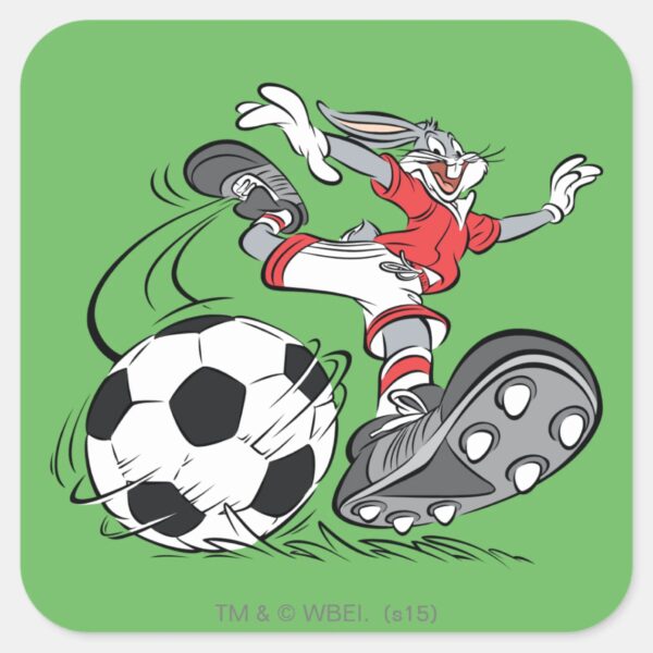 BUGS_BUNNY™_Playing_Soccer_Square_Sticker_1 BUGS BUNNY™ Playing Soccer Square Sticker