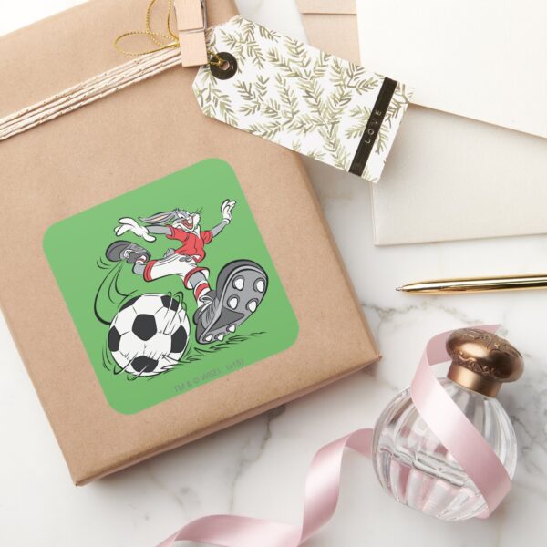 BUGS_BUNNY™_Playing_Soccer_Square_Sticker_5 BUGS BUNNY™ Playing Soccer Square Sticker