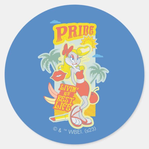 BUGS_BUNNY™_Pride_-_Livin'_My_Best_Life_Classic_Round_Sticker_1 BUGS BUNNY™ Pride Livin My Best Life Classic Round Sticker
