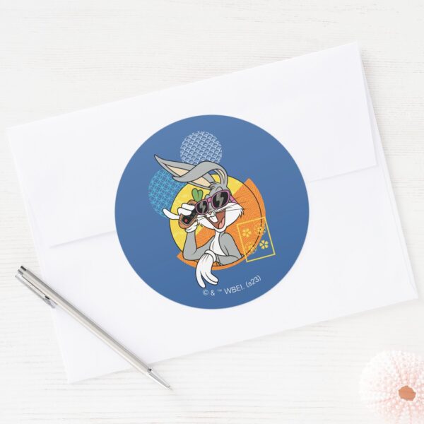 BUGS_BUNNY™_Singaporean_Vacation_Graphic_Classic_Round_Sticker_3 BUGS BUNNY™ Singaporean Vacation Graphic Classic Round Sticker