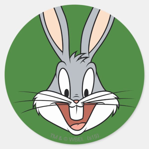 BUGS_BUNNY™_Smiling_Face_Classic_Round_Sticker_1 BUGS BUNNY™ Smiling Face Classic Round Sticker