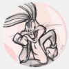 BUGS_BUNNY™_Thinker_Light_Pink_Classic_Round_Sticker_1 BUGS BUNNY™ Thinker Light Pink Classic Round Sticker