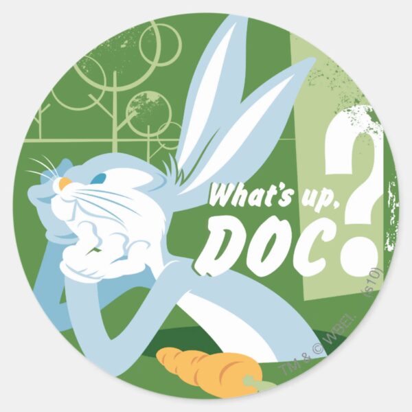 BUGS_BUNNY™_What's_Up,_Doc__Classic_Round_Sticker_1 BUGS BUNNY™ Whats Up Doc Classic Round Sticker