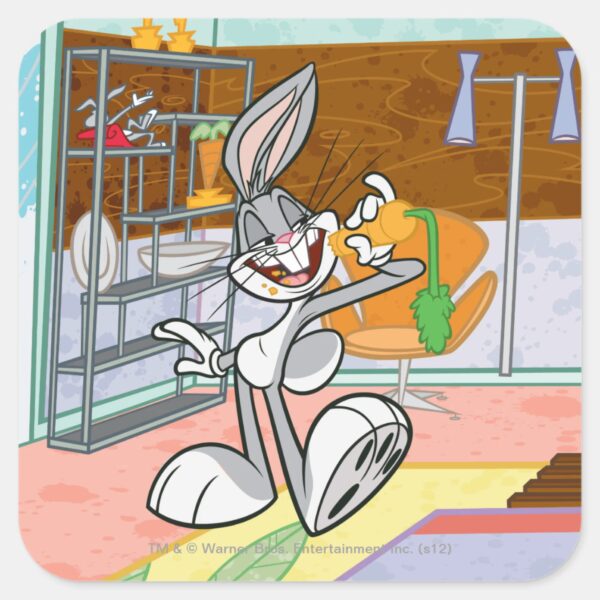 BUGS BUNNY™ With Carrot Square Sticker