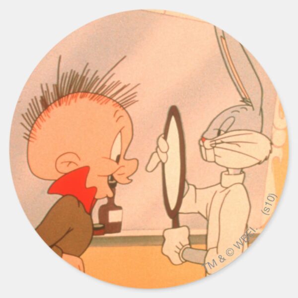 BUGS_BUNNY™_and_ELMER_FUDD™_2_Classic_Round_Sticker_1 BUGS BUNNY™ And ELMER FUDD™ 2 Classic Round Sticker
