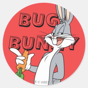 BUGS BUNNY™ With Carrot Classic Round Sticker