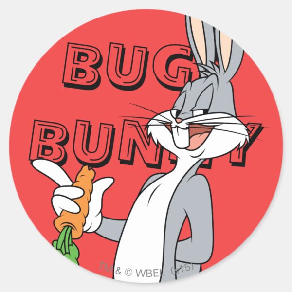 BUGS_BUNNY™_with_Carrot_Classic_Round_Sticker_1 BUGS BUNNY™ With Carrot Classic Round Sticker