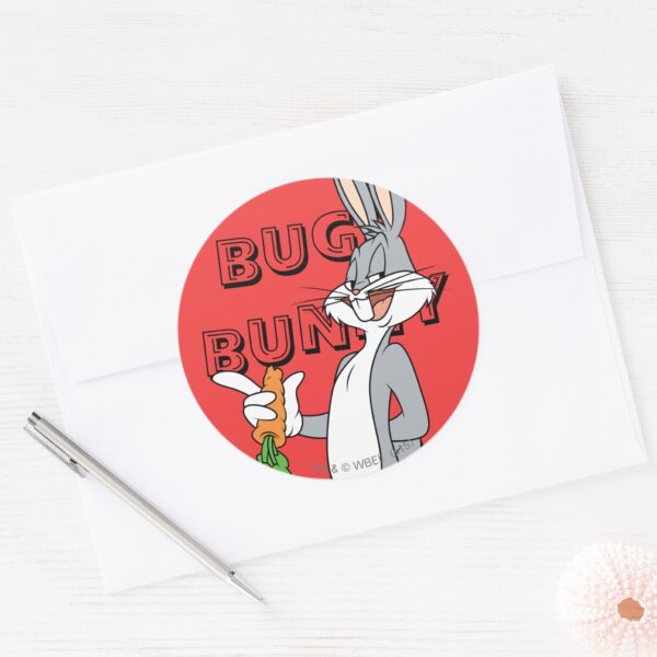 BUGS_BUNNY™_with_Carrot_Classic_Round_Sticker_3 BUGS BUNNY™ With Carrot Classic Round Sticker