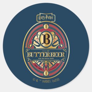 BUTTERBEER™ Vertical Logo Classic Round Sticker