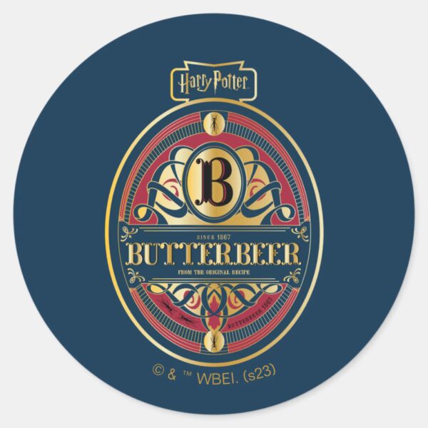 BUTTERBEER™_Vertical_Logo_Classic_Round_Sticker_1 BUTTERBEER™ Vertical Logo Classic Round Sticker
