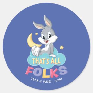Baby_BUGS_BUNNY™___That's_All_Folks_Classic_Round_Sticker_1 Baby BUGS BUNNY™ Thats All Folks Classic Round Sticker