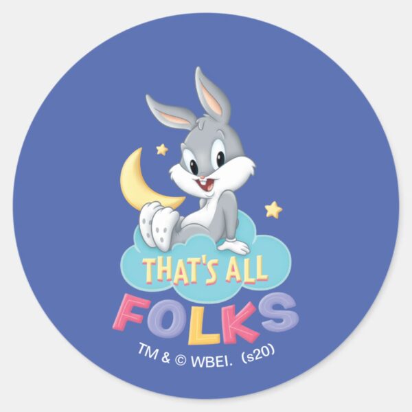 Baby_BUGS_BUNNY™___That's_All_Folks_Classic_Round_Sticker_1 Baby BUGS BUNNY™ Thats All Folks Classic Round Sticker