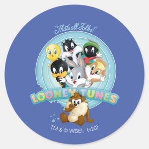 Baby_LOONEY_TUNES™_Logo___That's_All_Folks_Classic_Round_Sticker_1 Baby LOONEY TUNES™ Logo Thats All Folks Classic Round Sticker