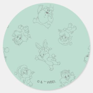 Baby_LOONEY_TUNES™_Winter_Pattern_Classic_Round_Sticker_1 Baby LOONEY TUNES™ Winter Pattern Classic Round Sticker
