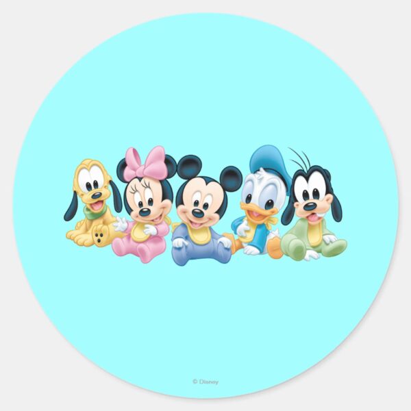 Baby_Mickey_&_Friends_Classic_Round_Sticker_1 Baby Mickey Friends Classic Round Sticker