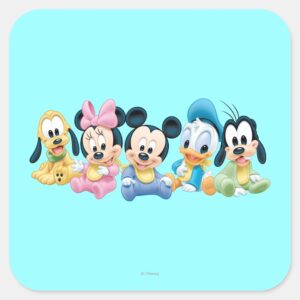 Baby Mickey Friends Square Sticker