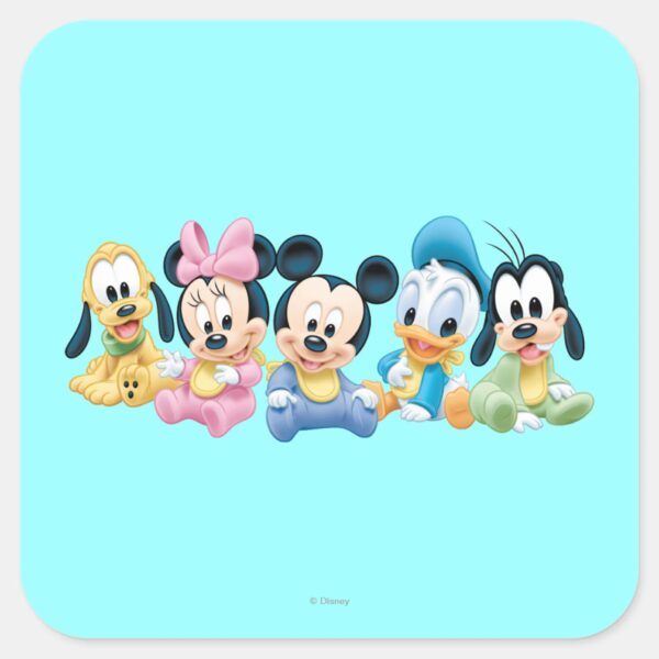 Baby_Mickey_&_Friends_Square_Sticker_1 Baby Mickey Friends Square Sticker