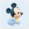 Baby_Mickey___Blue_Pajamas_Square_Sticker_1 Baby Mickey Blue Pajamas Square Sticker