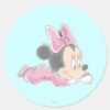 Baby_Minnie_Mouse___Pink_Pajamas_Classic_Round_Sticker_1 Baby Minnie Mouse Pink Pajamas Classic Round Sticker