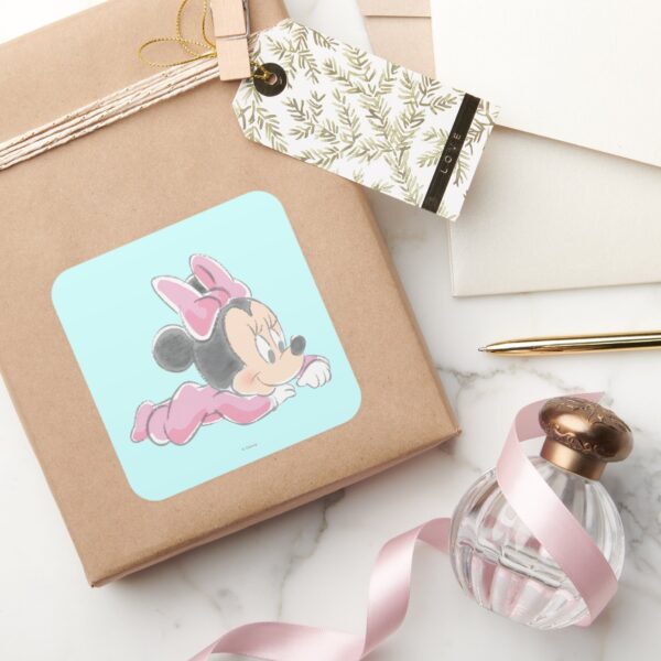 Baby_Minnie_Mouse___Pink_Pajamas_Square_Sticker_5 Baby Minnie Mouse Pink Pajamas Square Sticker