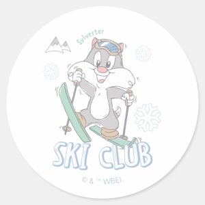 Baby_SYLVESTER™_Ski_Club_Classic_Round_Sticker_1 Baby SYLVESTER™ Ski Club Classic Round Sticker