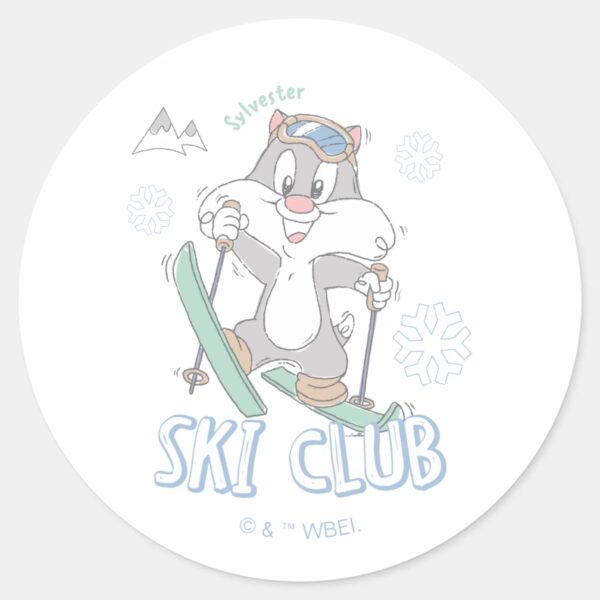Baby_SYLVESTER™_Ski_Club_Classic_Round_Sticker_1 Baby SYLVESTER™ Ski Club Classic Round Sticker